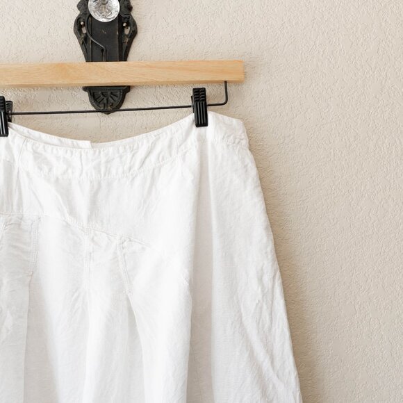 Cannisse White Linen Skirt Size 10 Button Front Midi Minimalist European Flowy - Picture 10 of 12